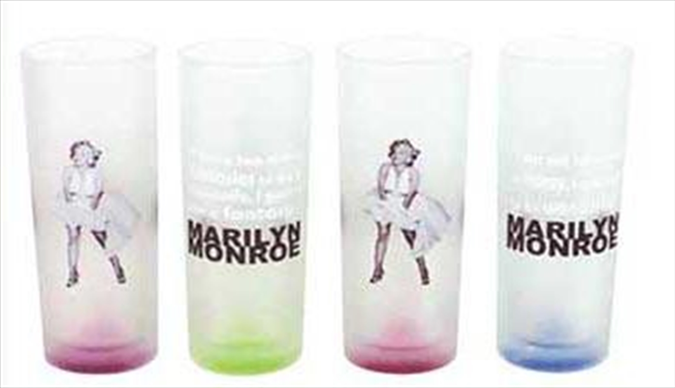 Marilyn Glass Set Of Four "White Dress Quotes/Product Detail/Drinkware