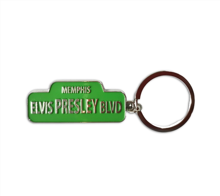 Elvis Keychain - Street Sign Elvis Presley Blvd./Product Detail/Keyrings
