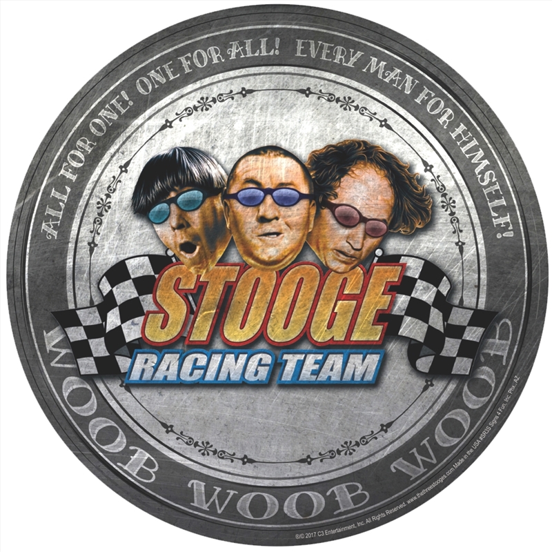 3 Stooges Racing Embossed Aluminium Sign/Product Detail/Posters & Prints