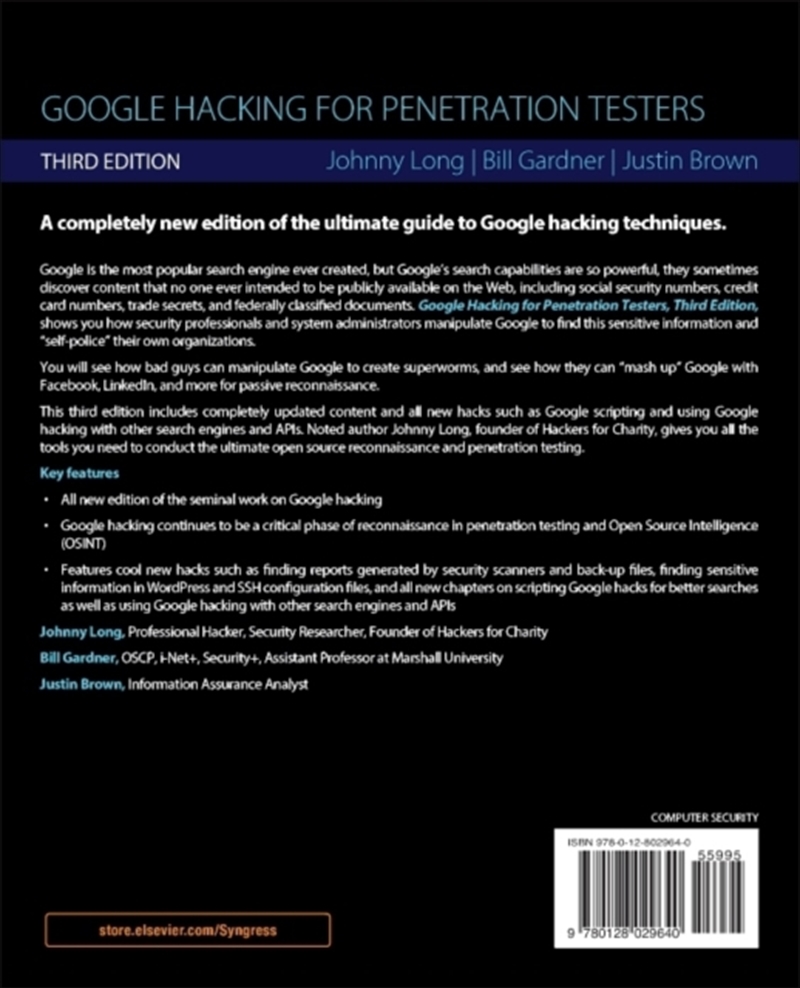 Google Hacking For Penetration Testers/Product Detail/Technology & Engineering