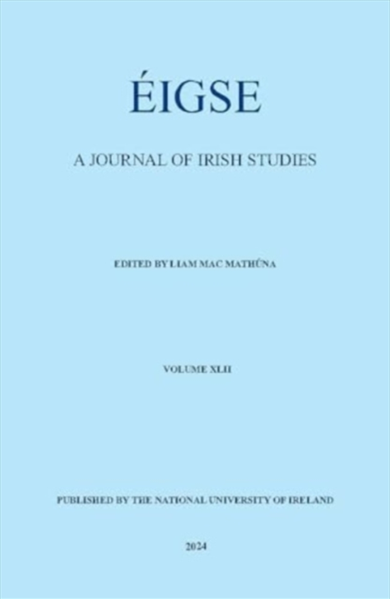 Eigse : A Journal Of Irish Studies/Product Detail/History