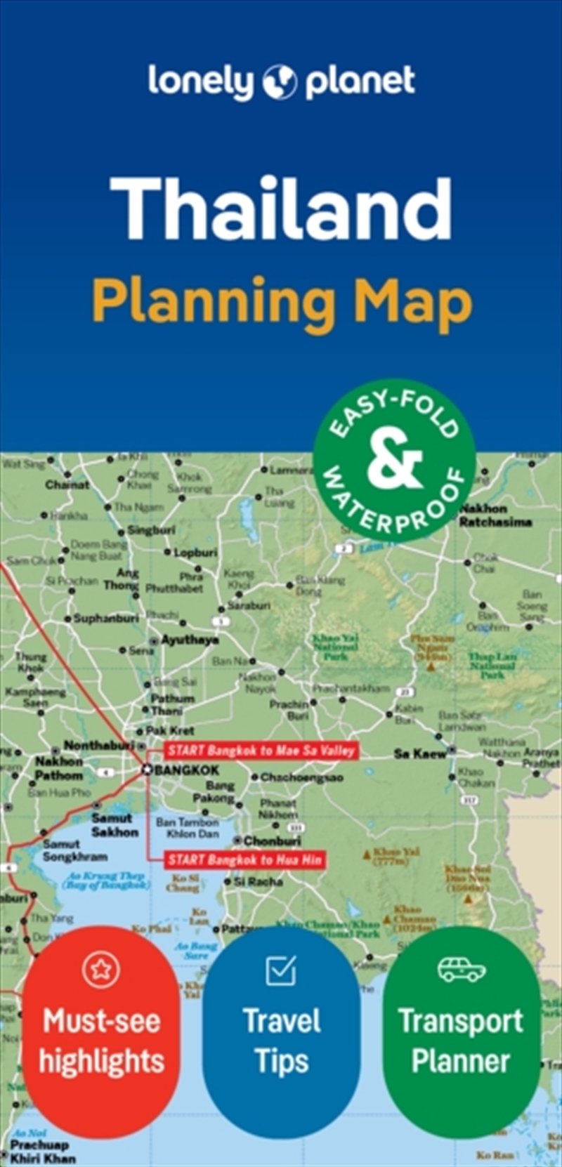 Lonely Planet Thailand Planning Map : Durable Waterproof Travel Map With Easy-Fold Format, Itinerari/Product Detail/Geography