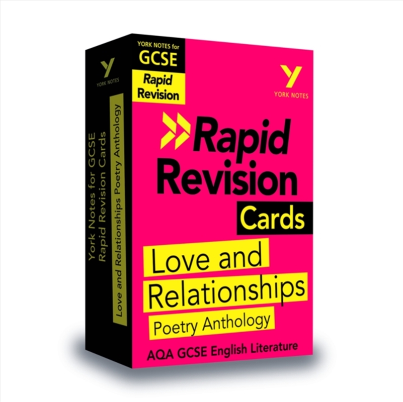 York Notes Rapid Aqa Gcse (Revision Cards) Love And Relationships Poetry Anthology - For 2026, 2027/Product Detail/Literature & Poetry