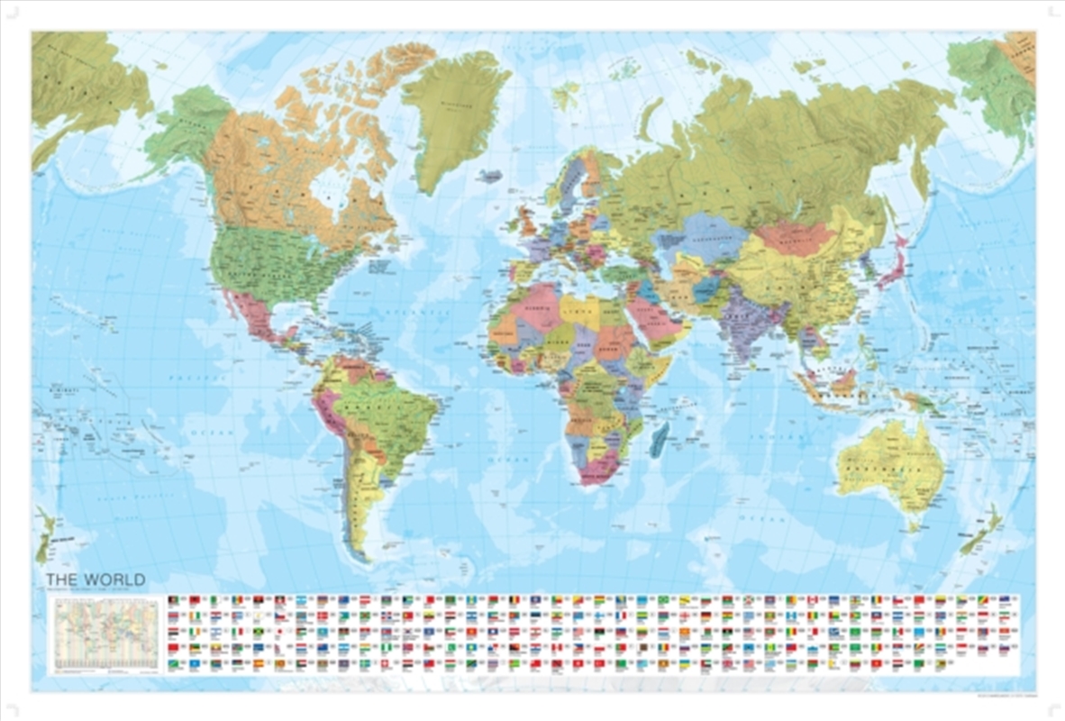 World Political Marco Polo Wall Map With Flags/Product Detail/Geography