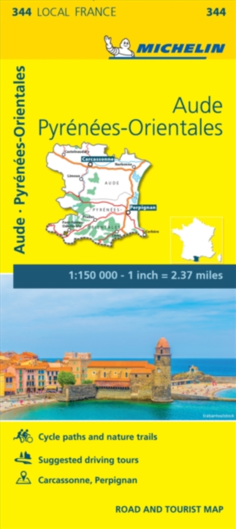 Aude, Pyrenees-Orientales - Michelin Local Map 344 : Map/Product Detail/Geography