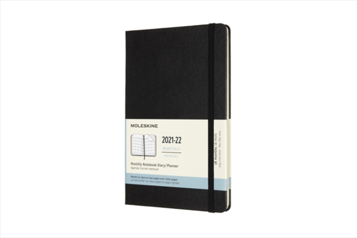 Moleskine 2022 18-Month Monthly Large Hardcover Notebook: Black/Product Detail/Calendars & Diaries