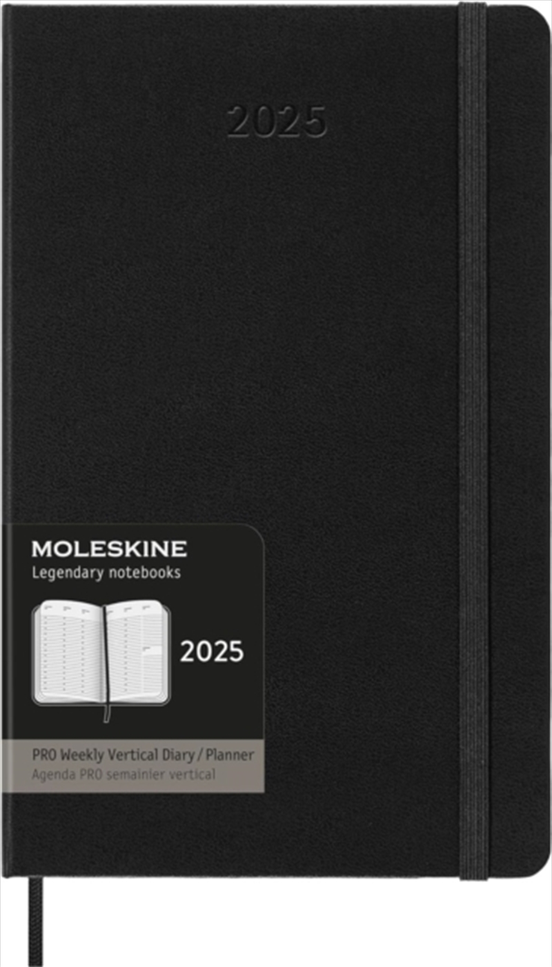 Moleskine 2025 Pro 12-Month Weekly Vertical Large Hardcover Notebook: Black/Product Detail/Calendars & Diaries