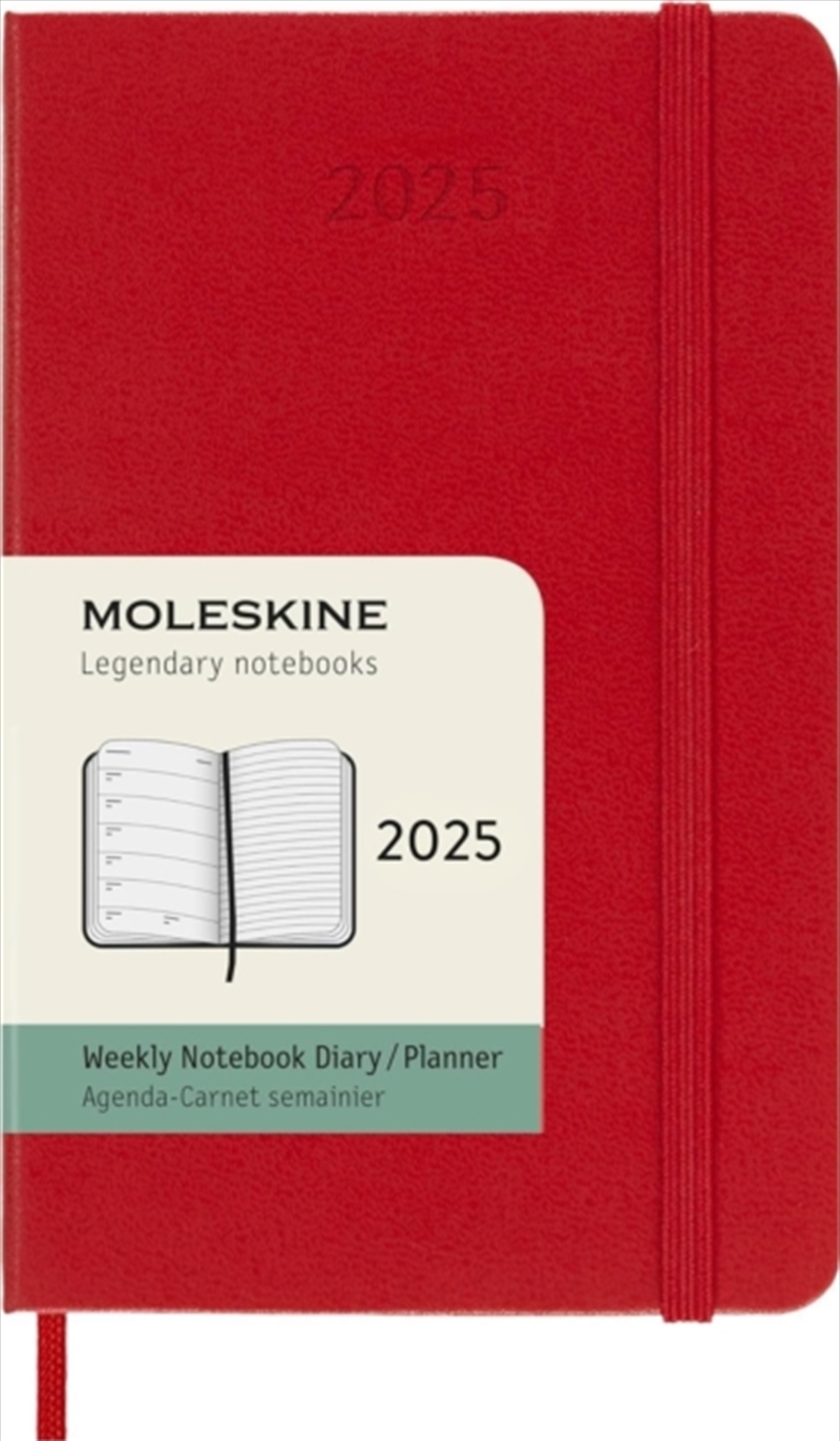 Moleskine 2025 12-Month Weekly Pocket Hardcover Notebook: Scarlet Red/Product Detail/Calendars & Diaries