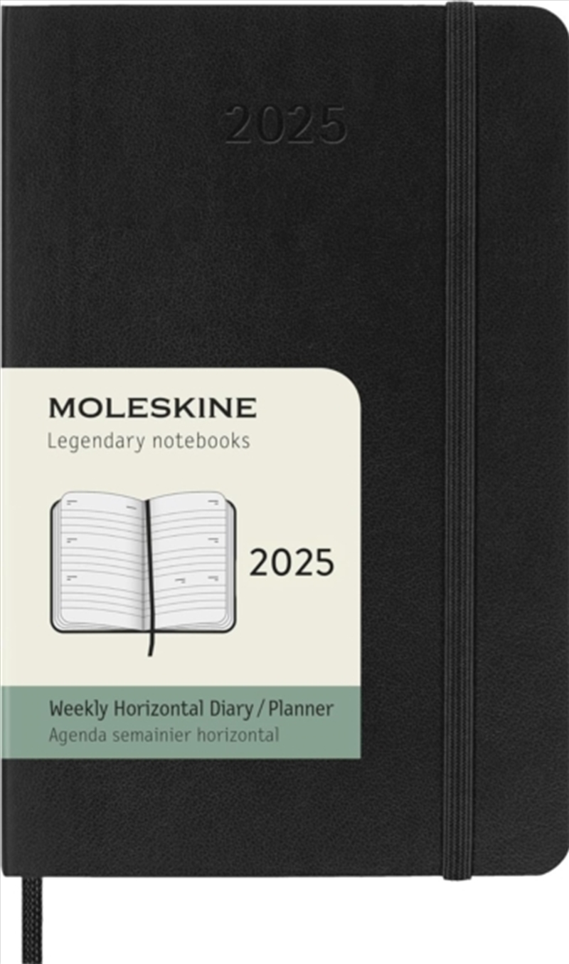 Moleskine 2025 12-Month Weekly Horizontal Pocket Softcover Notebook: Black/Product Detail/Calendars & Diaries