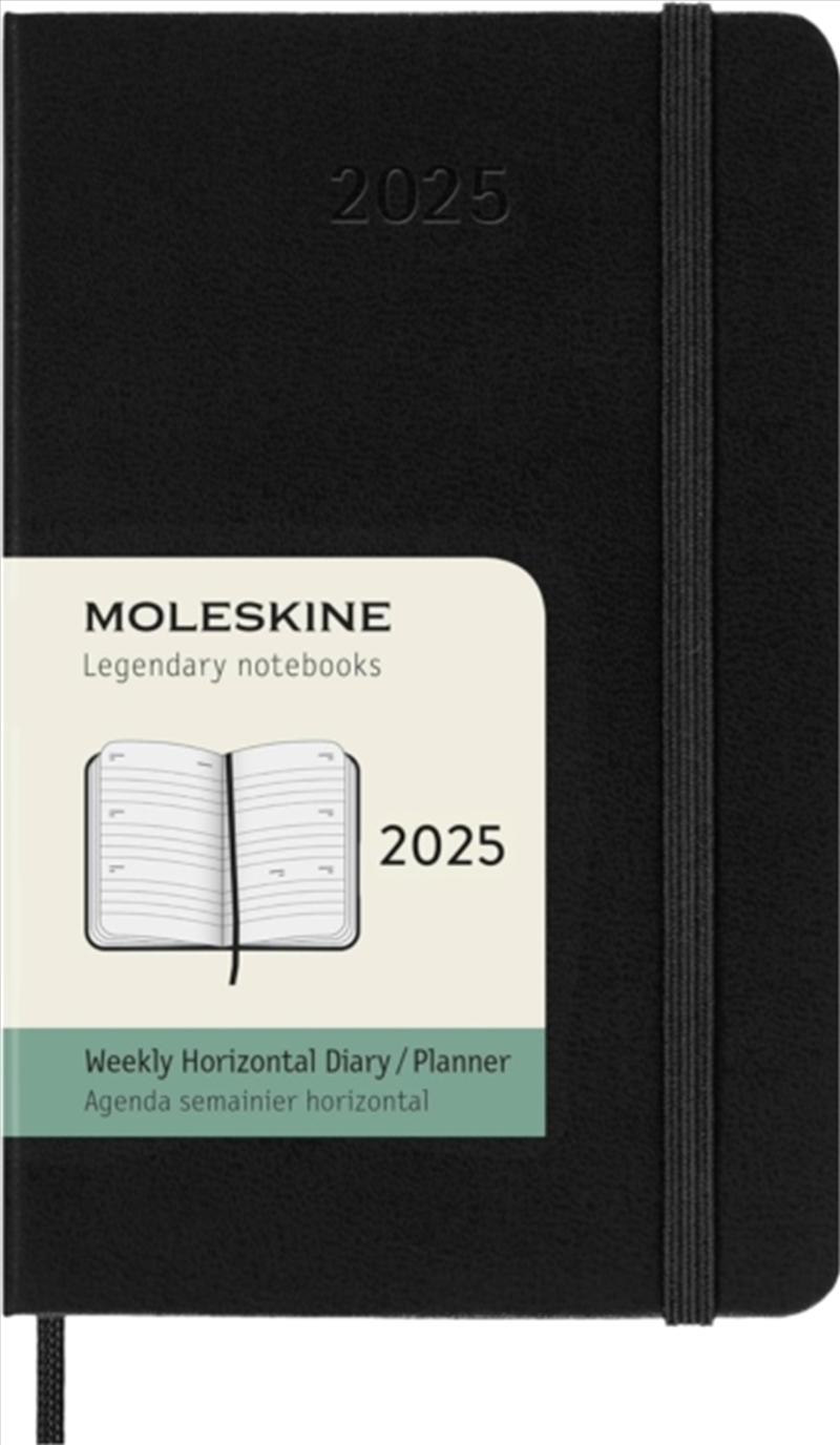 Moleskine 2025 12-Month Weekly Horizontal Pocket Hardcover Notebook: Black/Product Detail/Calendars & Diaries