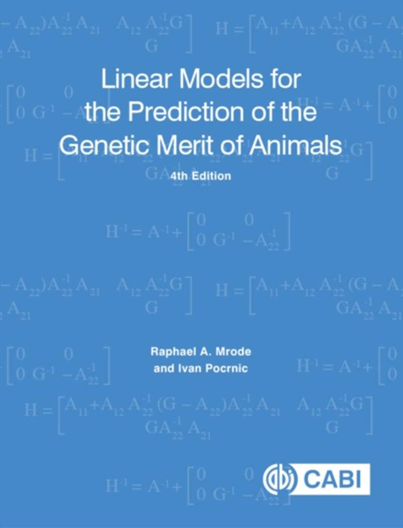 Linear Models For The Prediction Of The Genetic Merit Of Animals/Product Detail/Science