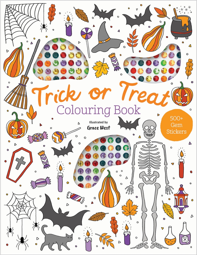 Gem Sticker Colouring Book - Trick or Treat/Product Detail/Kids Colouring