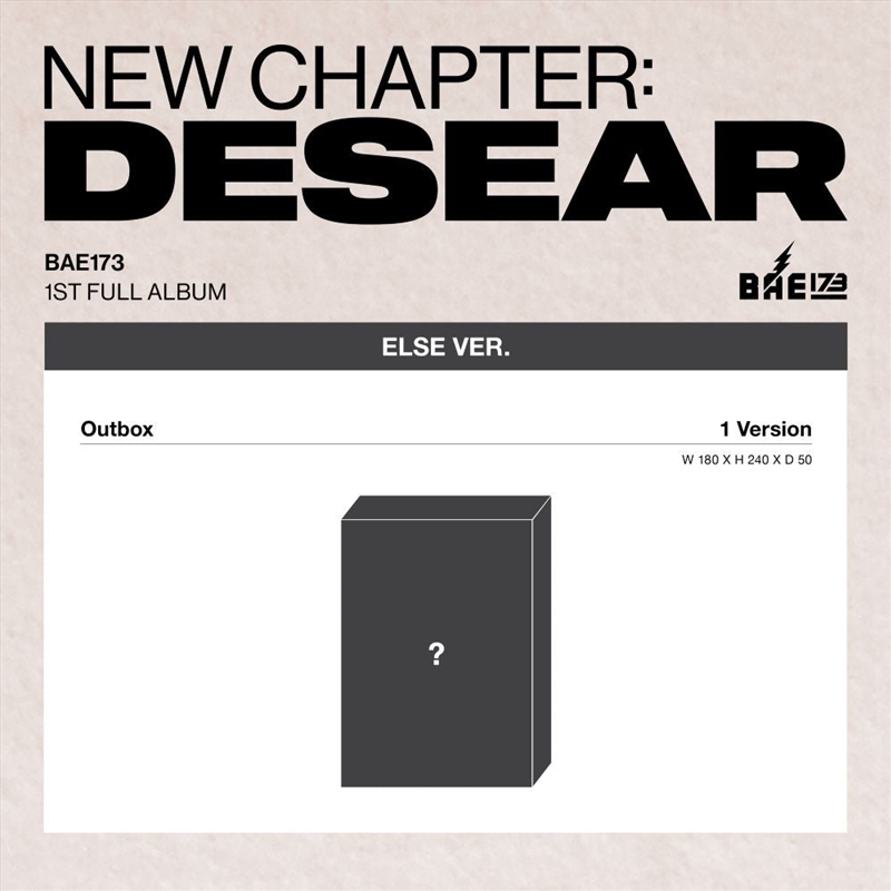 Bae173 - 1st Full Album [New Chapter : Desear] (Else Ver.) (Ever Ver.)/Product Detail/World