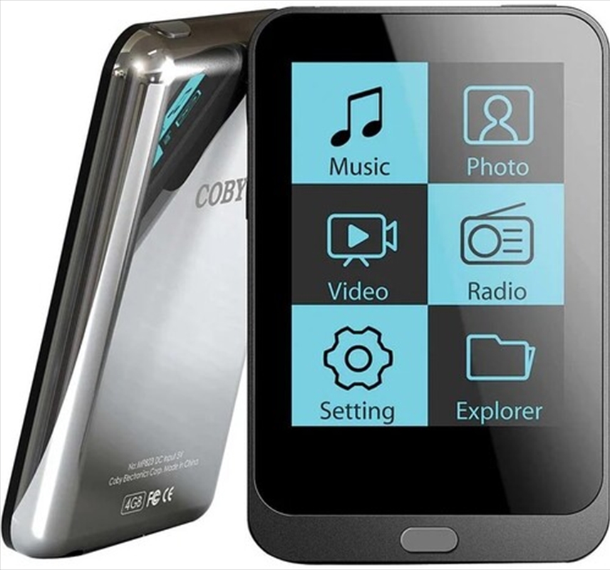 Coby MP8234G 4GB 2 Inch Touchscreen Video MP3 Player With FM Radio - Recharable (Silver)/Product Detail/Media Players