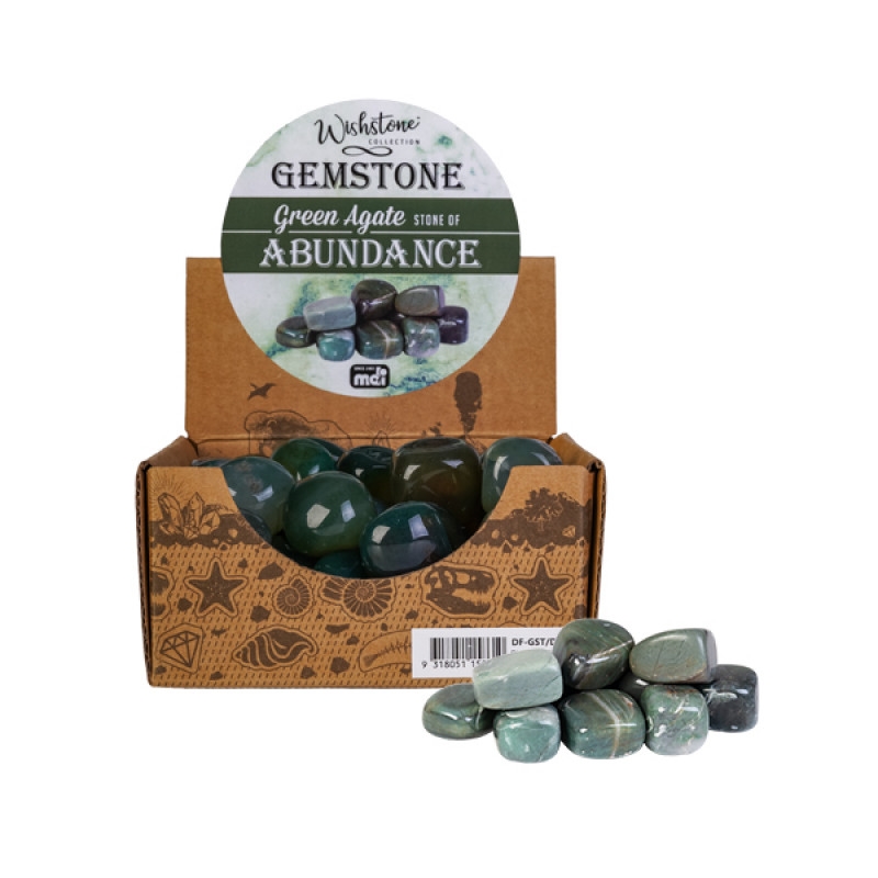 Tumbled Gemstone Green Agate  (Sent At Random)/Product Detail/Gems
