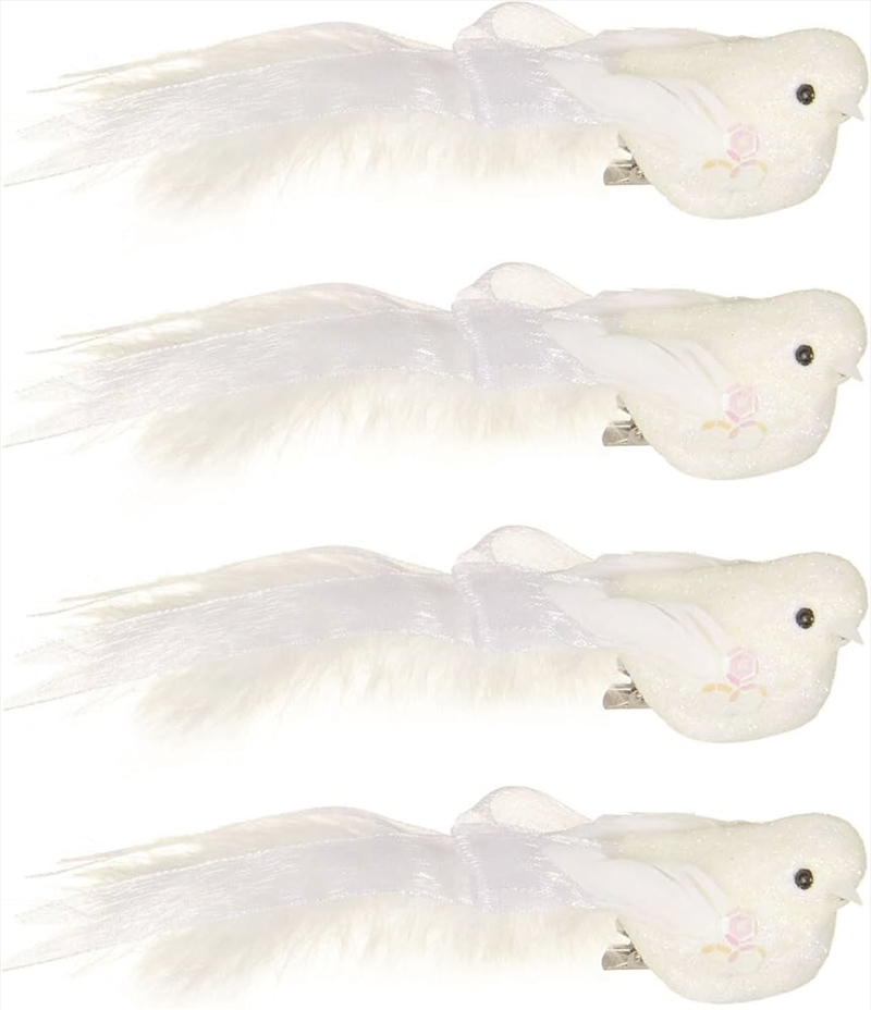 Christmas White Glitter Birds Tree Hanging Decorations (6Pk)/Product Detail/Decor