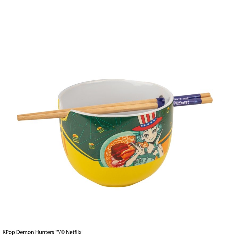 KPop Demon Hunters - Zoey Hamburger Ramen Bowl with Chopsticks/Product Detail/Diningware