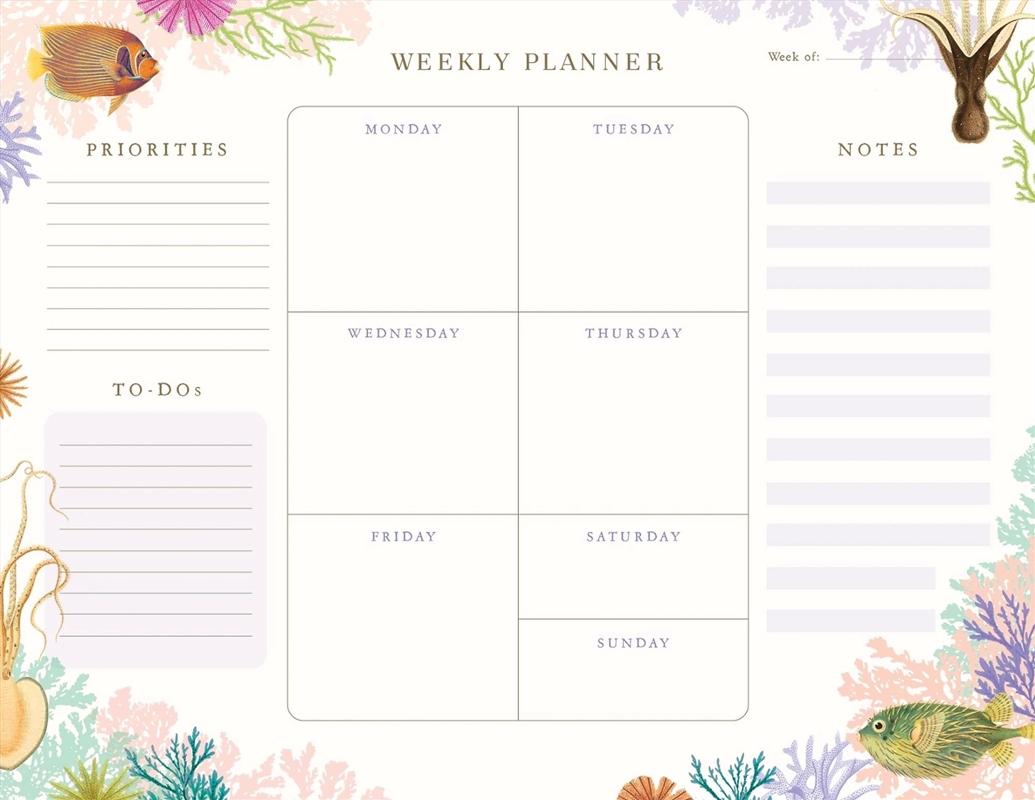 Art Of Nature: Under The Sea Weekly Planner Notepad/Product Detail/Stationery