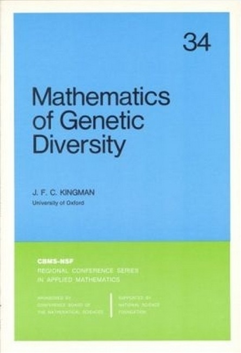 Mathematics Of Genetic Diversity/Product Detail/Science