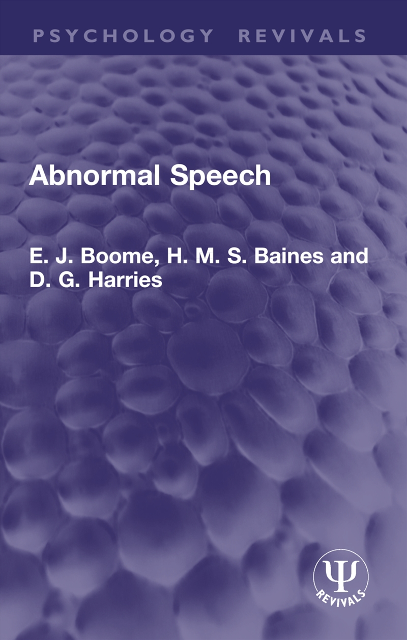 Abnormal Speech/Product Detail/Language & Linguistics