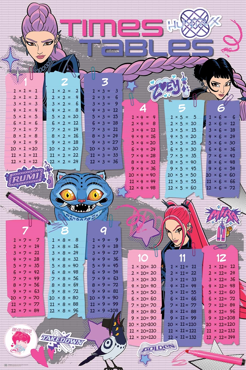 KPop Demon Hunters - Times Tables - Reg Poster/Product Detail/Posters & Prints