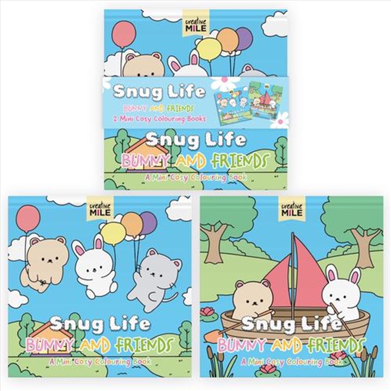 2 Pack Mini Colouring Book Snug Life Cosy Colouring Bunnies And Blooms/Product Detail/Kids Colouring