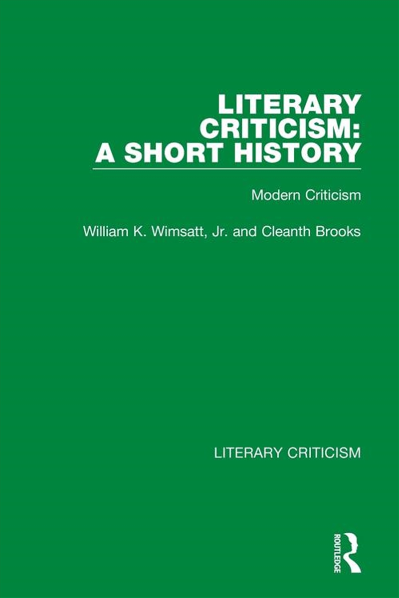 Literary Criticism: A Short History/Product Detail/History