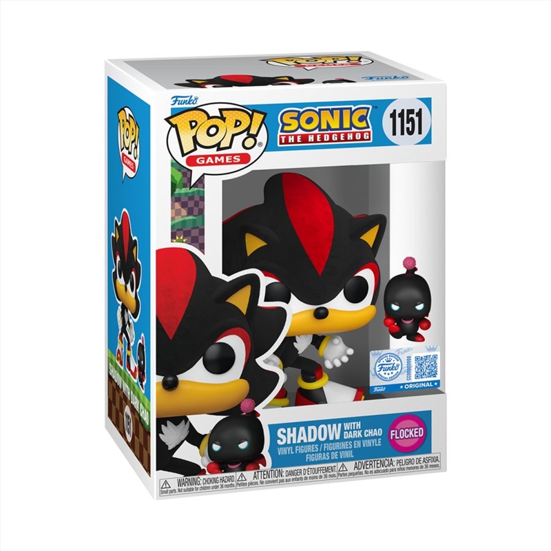 Sonic the Hedgehog - Shadow with Dark Chao Flocked Pop! Vinyl [RS]/Product Detail/Standard Pop Vinyl