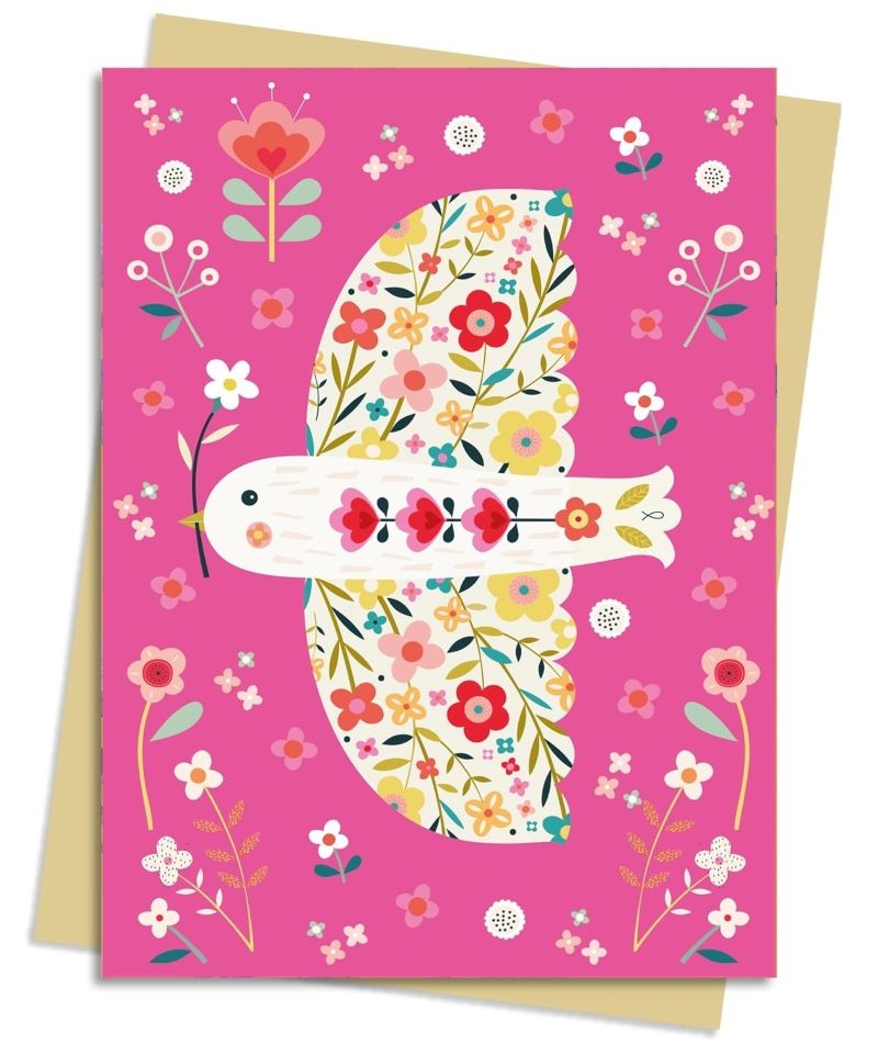 Bee Brown: Pink Floral Dove Greeting Card Pack: Pack of 6/Product Detail/Stationery