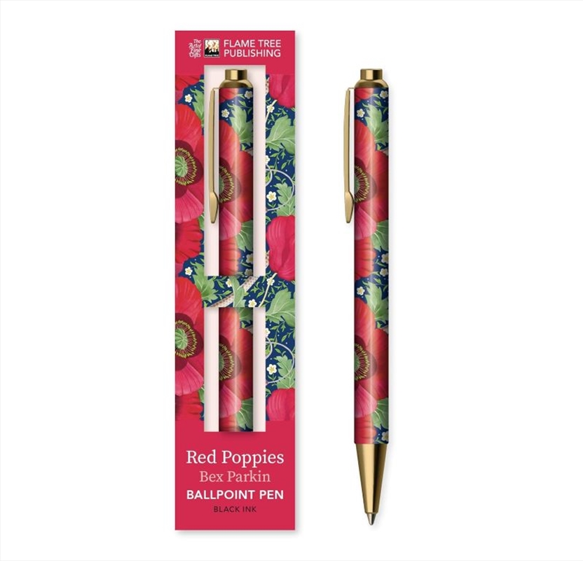 Boxed Decorative Ballpoint Pen: Bex Parkin, Red Poppies/Product Detail/Stationery