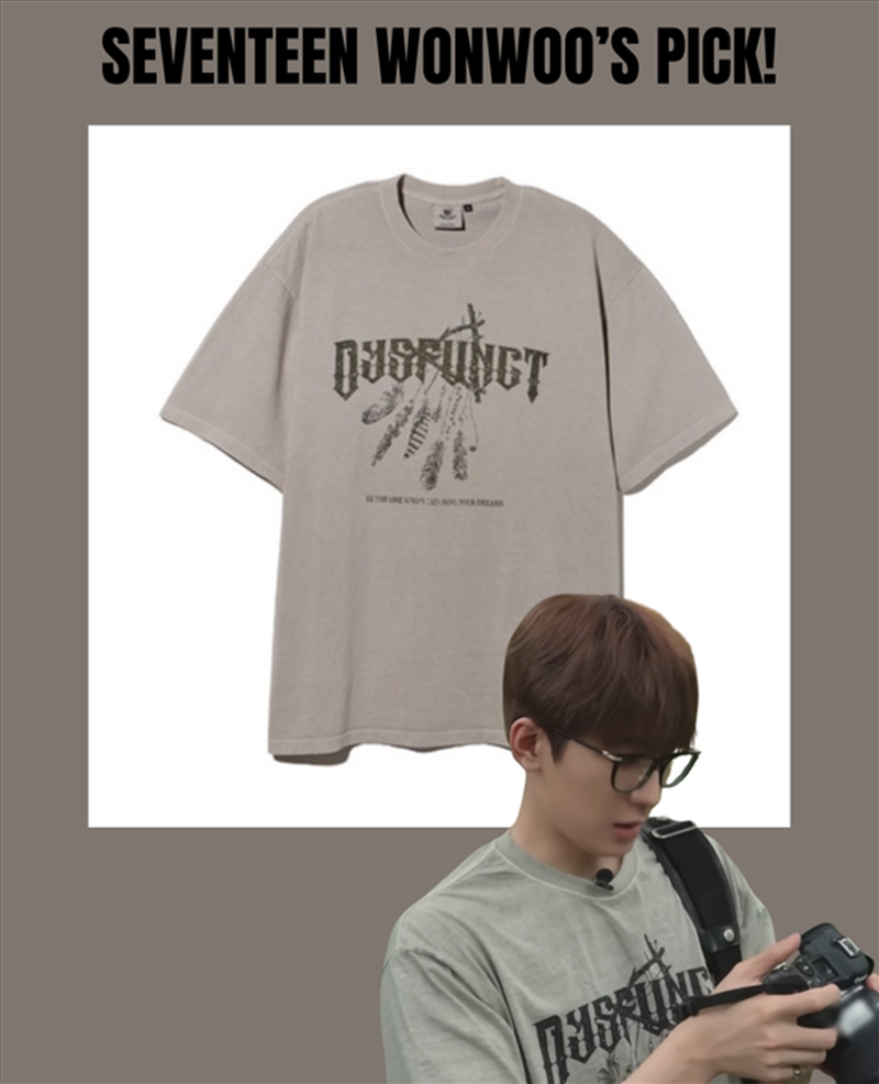 Seventeen Wonwoo Pick - Dysfunct Dream Catcher Pigment T-Shirt Beige (L)/Product Detail/KPOP Merch