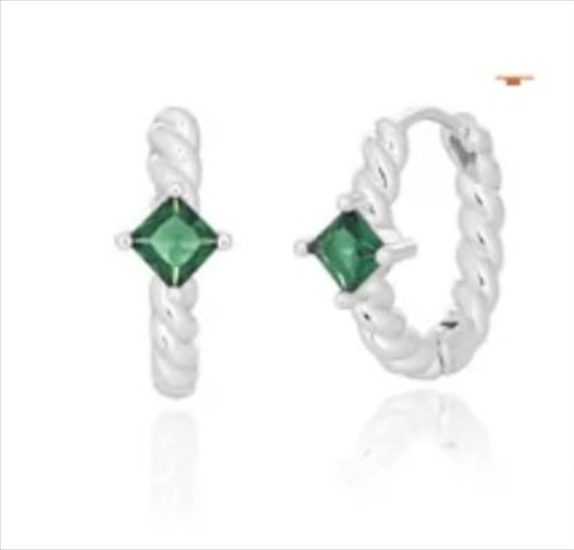 [Bts V, Jimin, Suga Pick] Momento Earrings Silver / Green Cubic/Product Detail/KPOP Merch