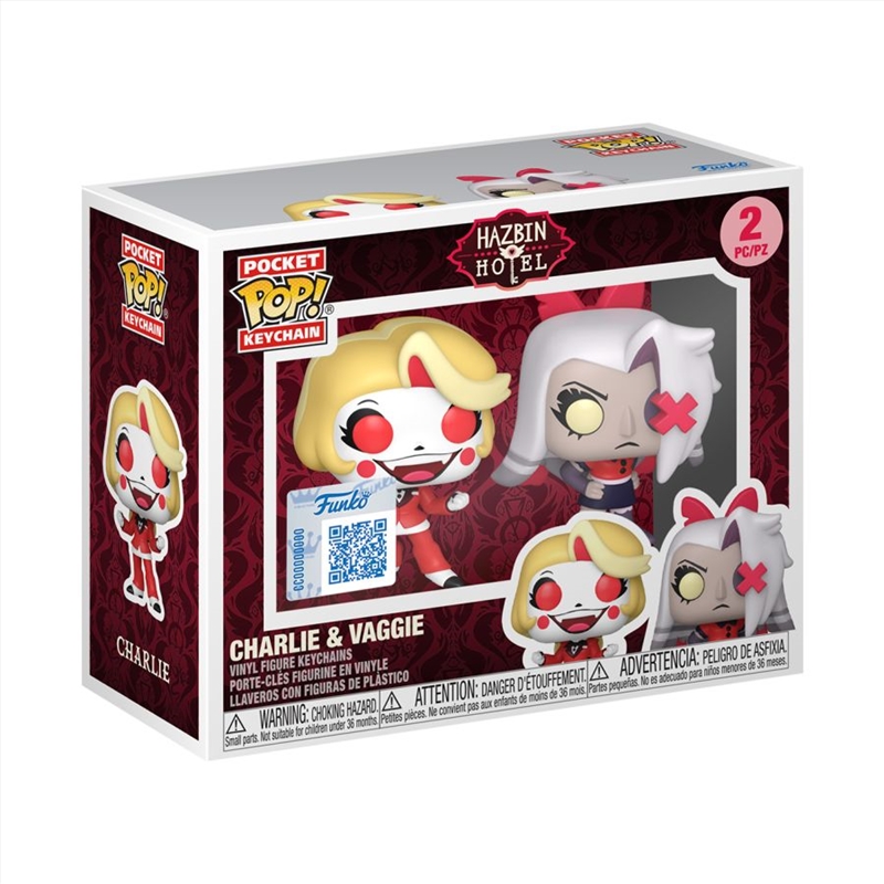 Hazbin Hotel - Charlie & Vaggie Pop! Keychain 2PK/Product Detail/Pop Vinyl Keychains