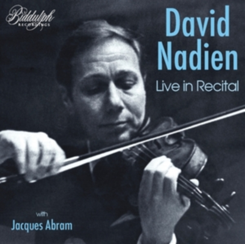 David Nadien: Live In Recital/Product Detail/Classical