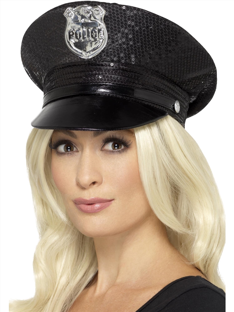 Fever Sequin Police Hat, Adult/Product Detail/Costumes