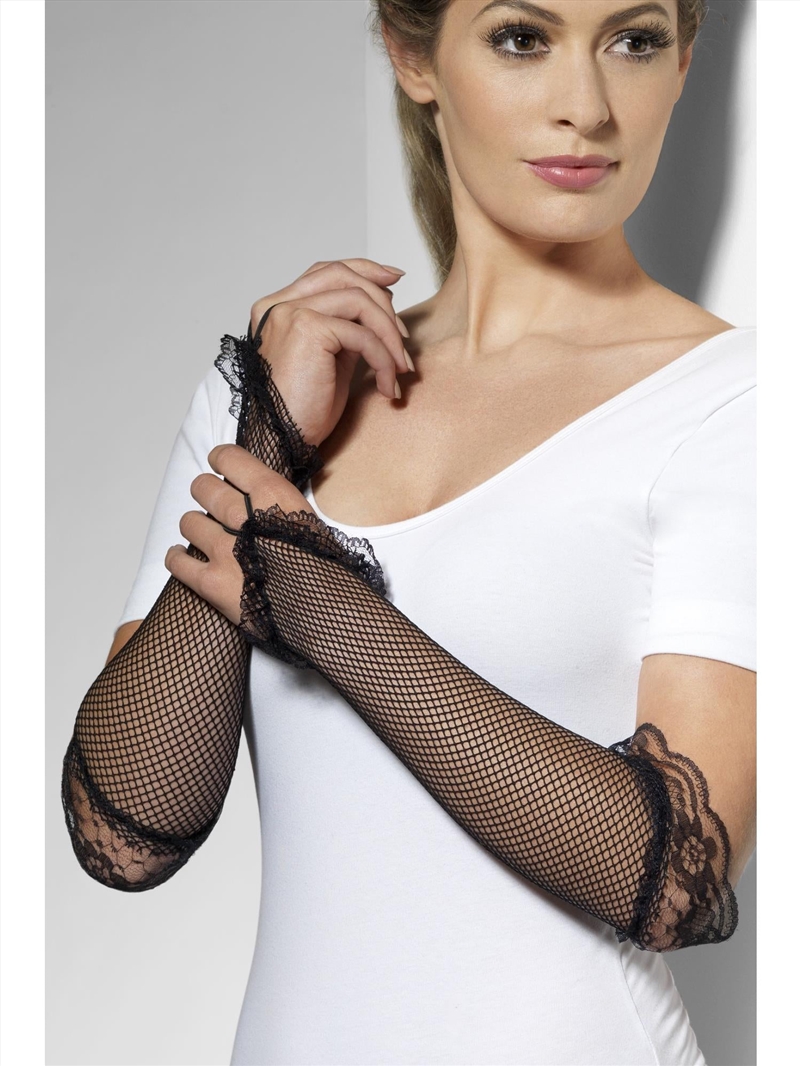 Fingerless Fishnet Gloves, Black/Product Detail/Costumes