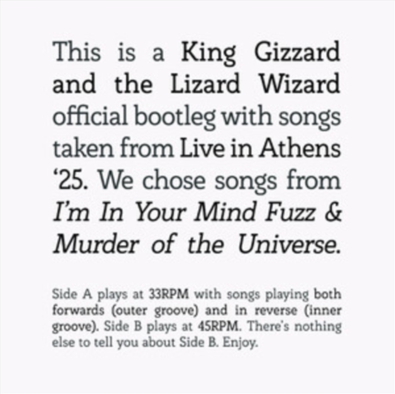 Songs From Im In Your Mind Fuzz & Murder Of The Universe Live In Athens 25/Product Detail/Rock/Pop