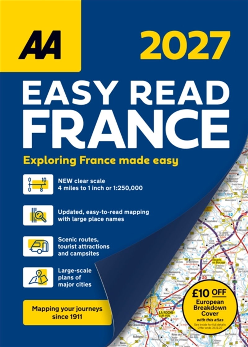 AA Easy Read Atlas France 2027/Product Detail/Geography