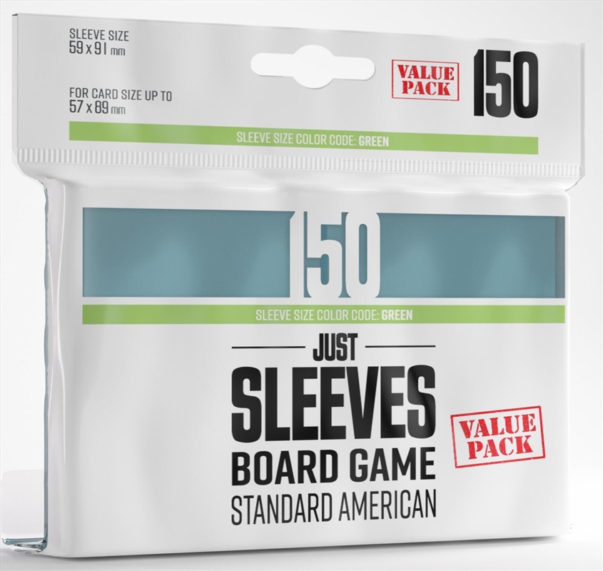 Gamegenic Just Sleeves - Size Code Green - Standard American Sized Value Pack (59Mm X 91Mm) (150 Sle/Product Detail/Games Accessories