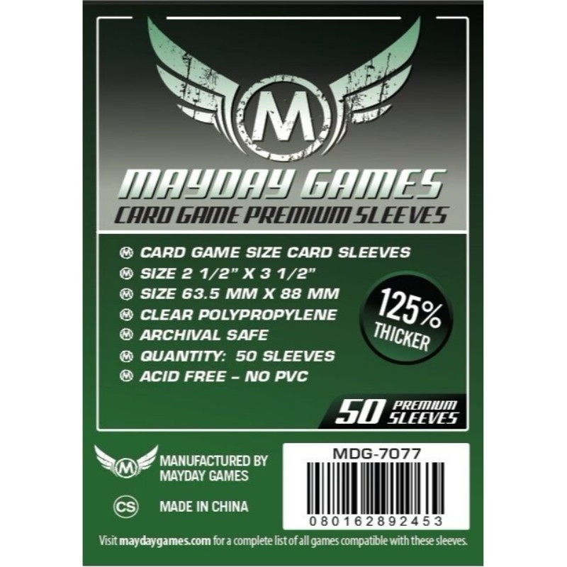 Mayday - Premium Card Game Sleeves (Pack Of 50) - 63.5 Mm X 88 Mm (Dark Green)/Product Detail/Games Accessories