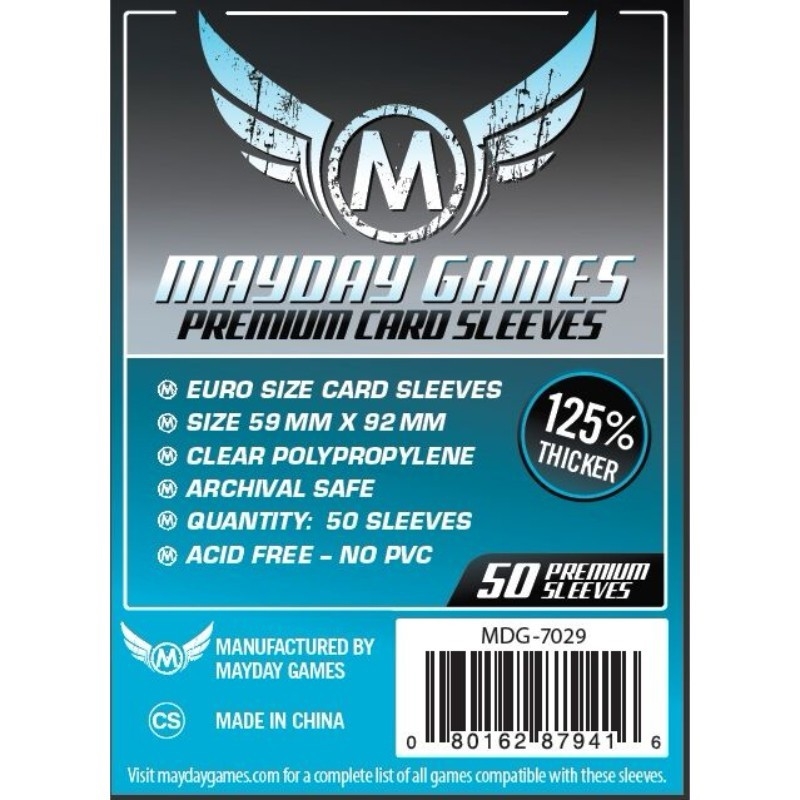 Mayday - Premium Euro Card Sleeve (125% Thicker) (Pack Of 50) - 59 Mm X 92 Mm/Product Detail/Games Accessories