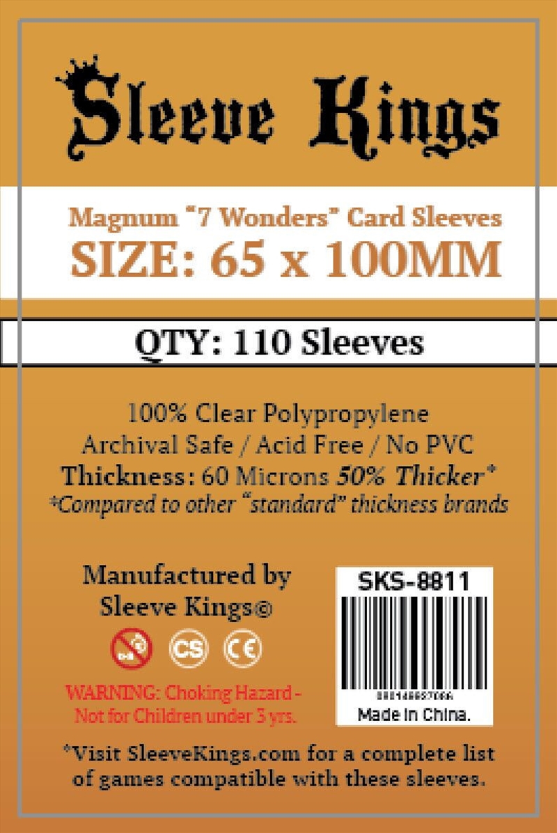 Sleeve Kings Board Game Sleeves Magnum "7 Wonders" (65Mm X 100Mm) (110 Sleeves Per Pack)/Product Detail/Games Accessories
