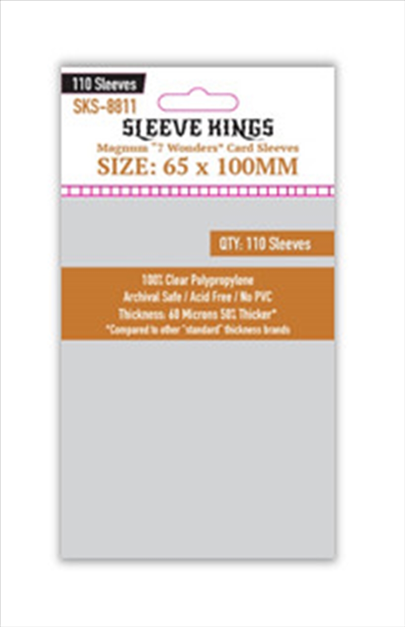 Sleeve Kings Board Game Sleeves Magnum "7 Wonders" Card Sleeves (65Mm X 100Mm) (55 Sleeves Per Pack)/Product Detail/Games Accessories