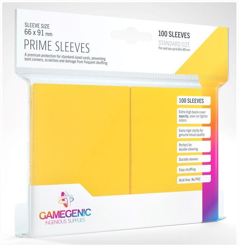 Gamegenic Prime Card Sleeves Yellow (66Mm X 91Mm) (100 Sleeves Per Pack)/Product Detail/Games Accessories
