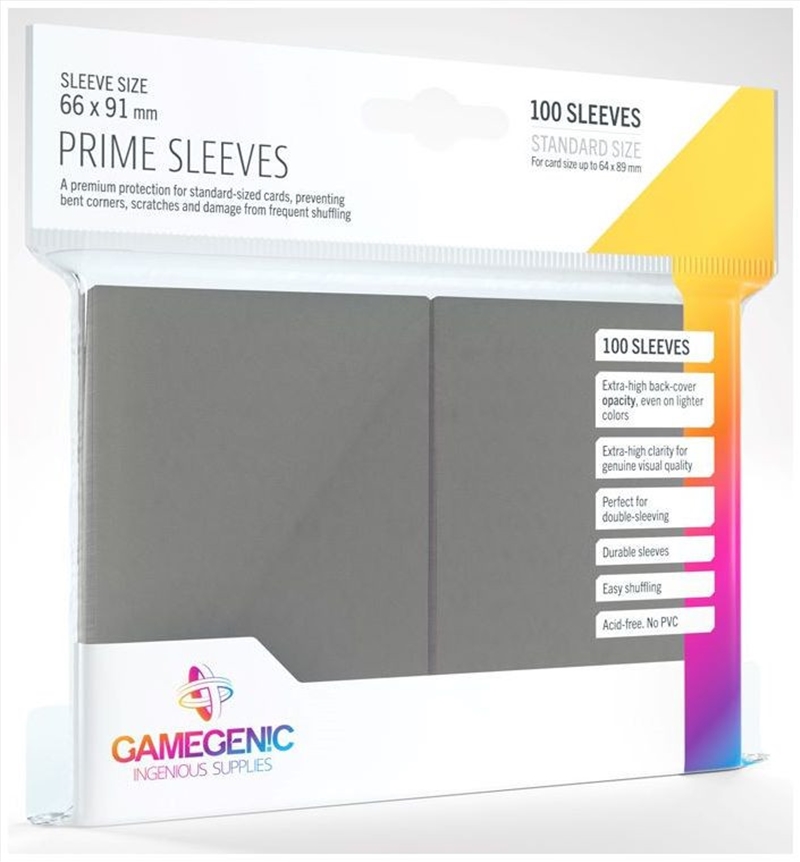 Gamegenic Prime Card Sleeves Dark Gray (66Mm X 91Mm) (100 Sleeves Per Pack)/Product Detail/Games Accessories