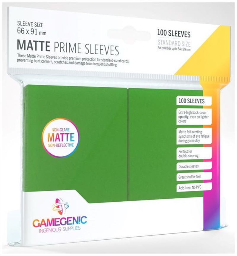Gamegenic Matte Prime Card Sleeves Green (66Mm X 91Mm) (100 Sleeves Per Pack)/Product Detail/Games Accessories