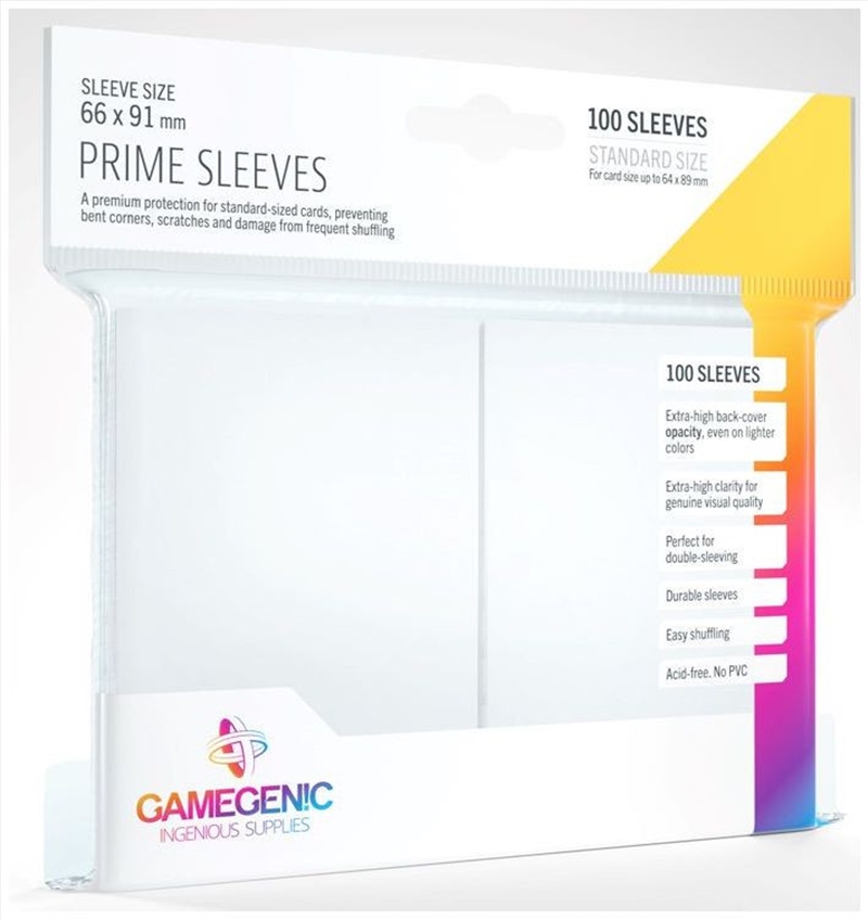 Gamegenic Prime Card Sleeves White (66Mm X 91Mm) (100 Sleeves Per Pack)/Product Detail/Games Accessories