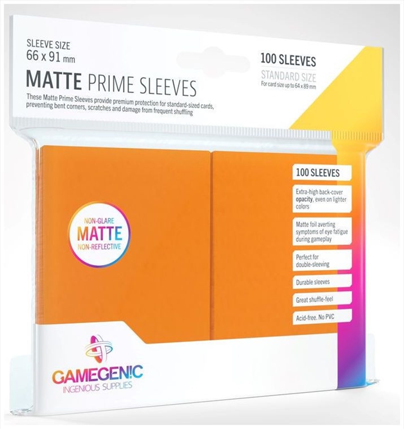 Gamegenic Matte Prime Card Sleeves Orange (66Mm X 91Mm) (100 Sleeves Per Pack)/Product Detail/Games Accessories