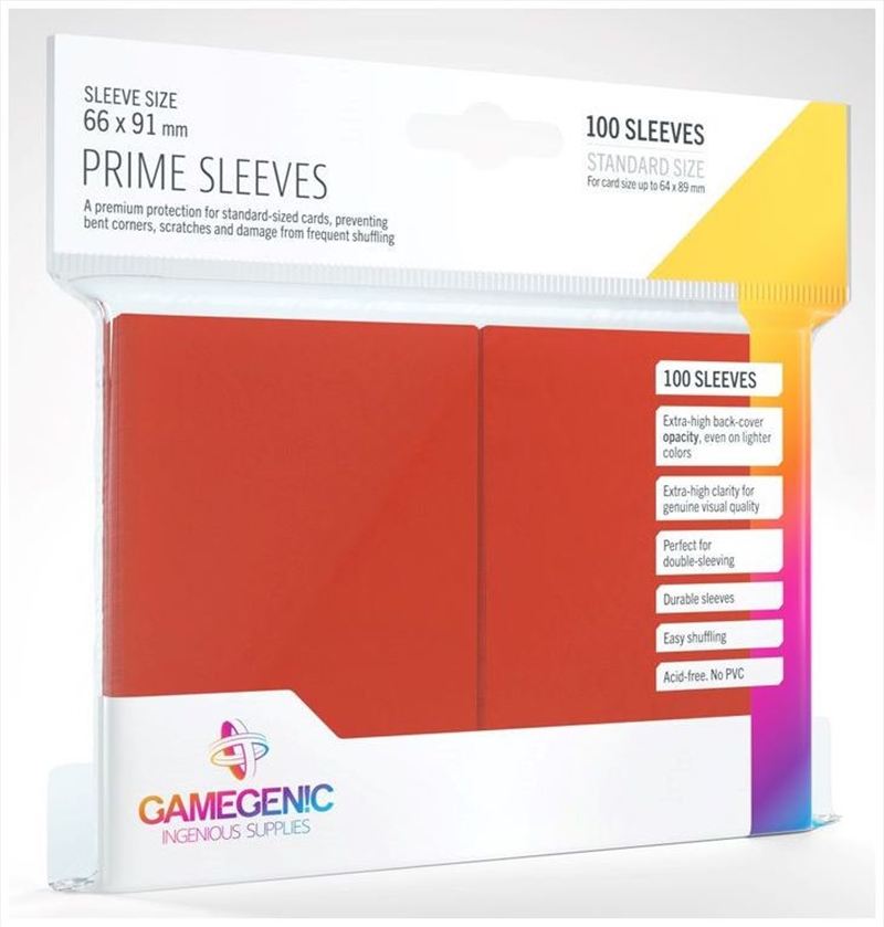 Gamegenic Prime Card Sleeves Red (66Mm X 91Mm) (100 Sleeves Per Pack)/Product Detail/Games Accessories