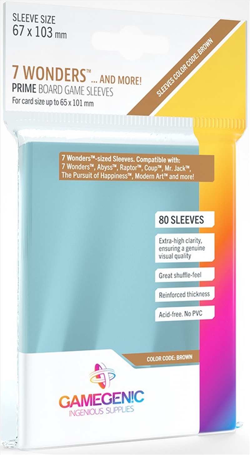 Gamegenic Prime Board Game Sleeves - Size Code Brown - 7 Wonders/Abyss (67Mm X 103Mm) (80 Sleeves Pe/Product Detail/Games Accessories